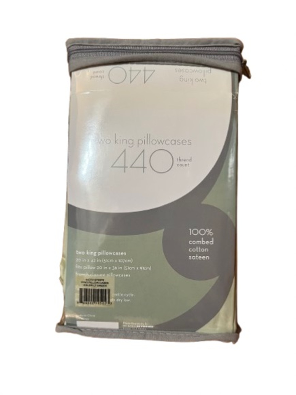 NWT Bed Bath & Beyond 440 Thread Count King Sateen Pillowcases Set of Two -